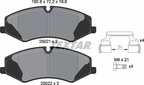 Textar Brake Pad Set - 2502101