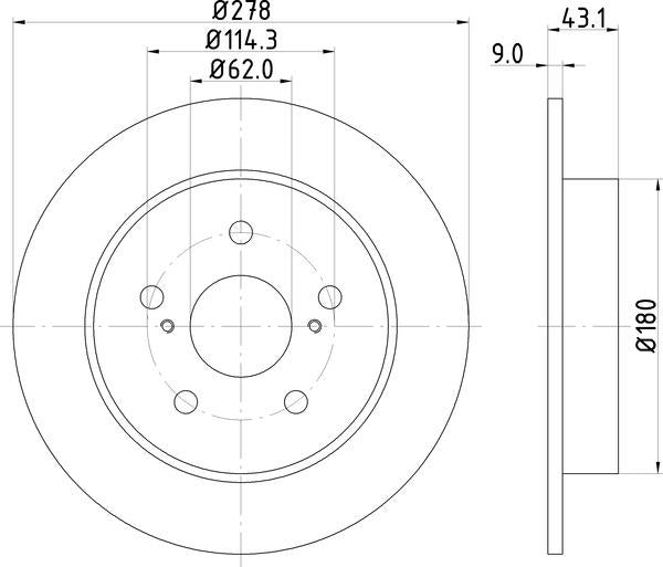 Mintex Brake Discs fits -Fiat Suzuki V302:5 MDC2181 (also fits other vehicles)