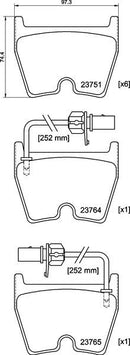Mintex Brake Pad Set fits -Audi Lamborghini VW MDB2601 (also fits other vehicles)