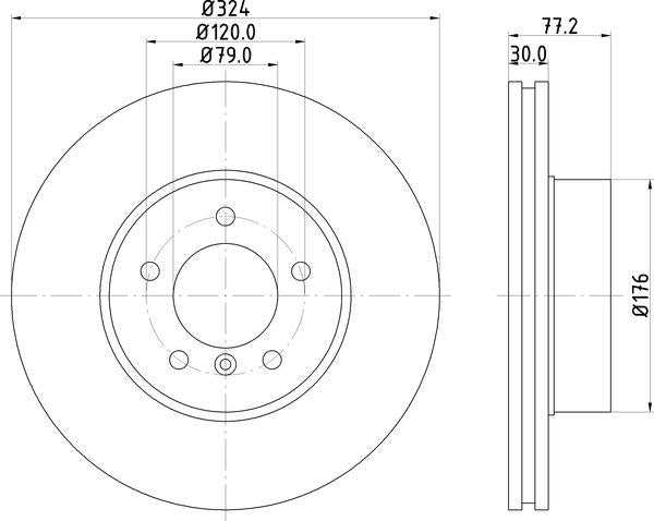 Mintex Brake Discs fits -BMW V374:5 MDC1659C (also fits other vehicles)