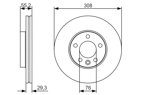 Bosch Brake Disc > Single Bd1880 Part No - 0986479R84