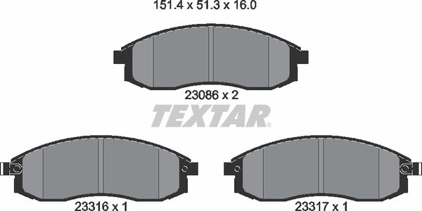 Textar Brake Pad Set - 2308602