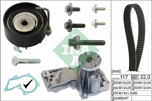 INA Water Pump & Timing Belt Set - - 530049530