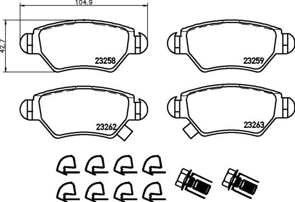 Mintex Brake Pad Set fits -Chevrolet Opel Vauxhall MDB2130 (also fits other vehicles)