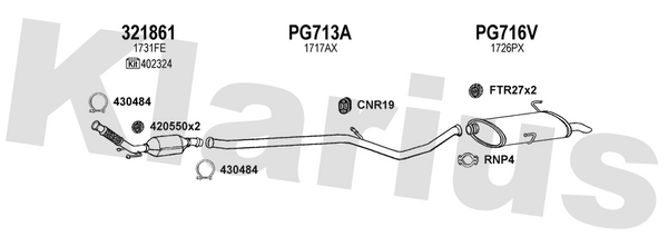 Klarius 321861 - Catalyst Type Approved Withpip  - Fits Peugeot 206 SW 2.0HDi
