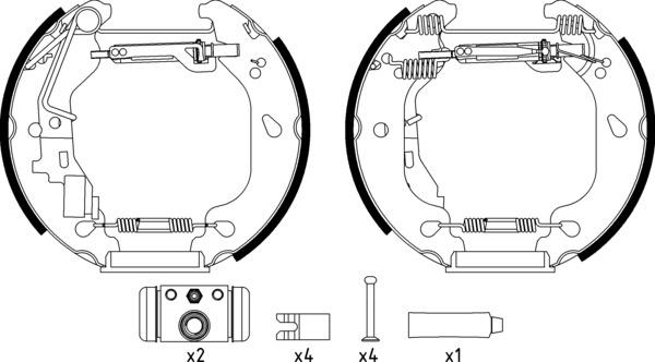 Mintex Brake Shoe Kits fits -Fiat Zastava MSP222 (also fits other vehicles)
