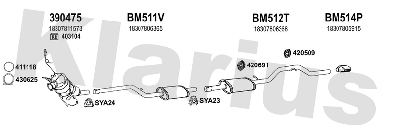 Klarius 390475 - Catalyst & Dpf Combined  - Fits BMW 123 D 2.0d
