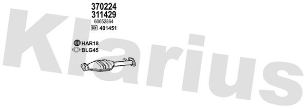 Klarius 311429 - Catalyst Type Approved  - Fits Alfa Romeo 156 1.8i