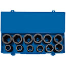 Combined MM/AF Deep Impact Socket Set in Metal Case, 3/4" Sq Dr (12 Piece)