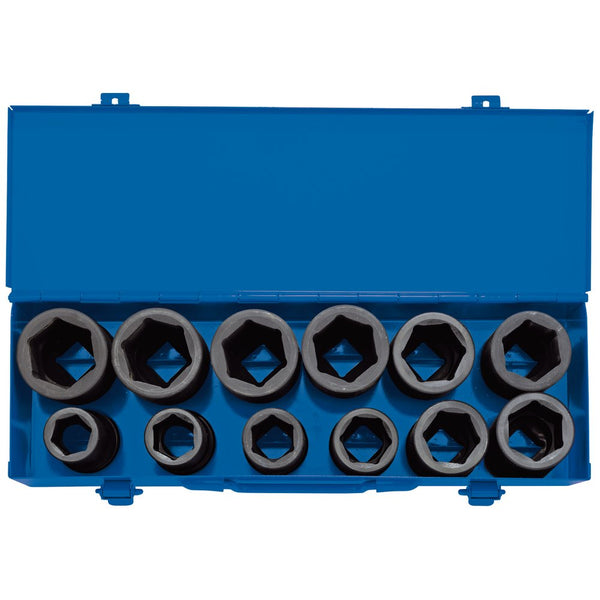 Combined MM/AF Deep Impact Socket Set in Metal Case, 3/4" Sq Dr (12 Piece)