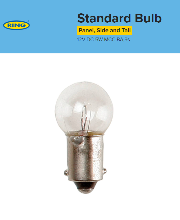 Panel/Side/Stop Tail Bulb (10 Pack) - 12V 5W Mcc Ba9S