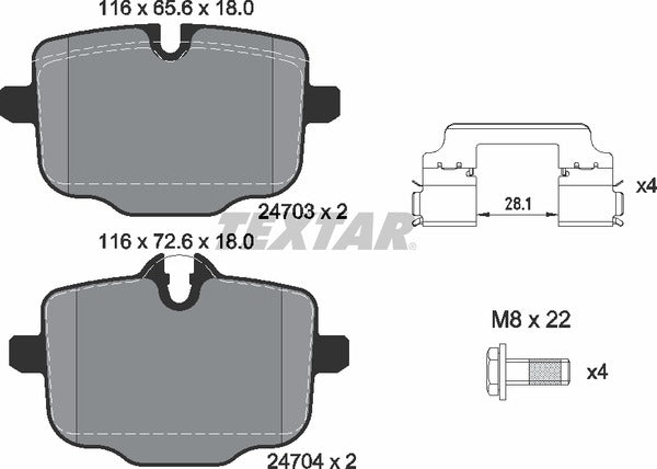 Textar Brake Pad Set - 2470303