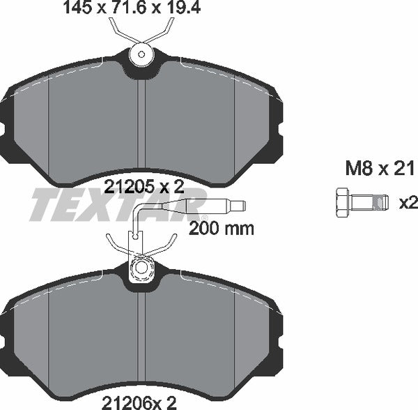Textar Brake Pad Set - 2120501
