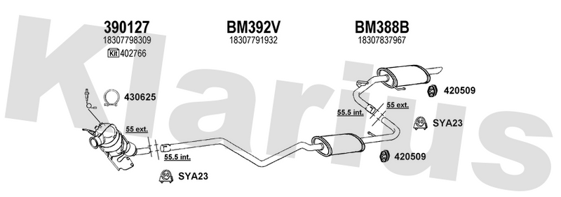 Klarius 390127 - Catalyst & Dpf Combined  - Fits BMW 118 D 2.0d
