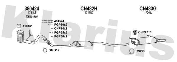 Klarius 380424 - Catalyst Incl Frnt Pipe Non Ta  - Fits Citroen Xsara 1.4i