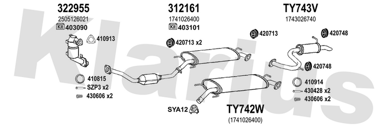 Klarius 322955 - Catalyst Type Approved Withpip  - Fits Toyota RAV4 2.2D-4D