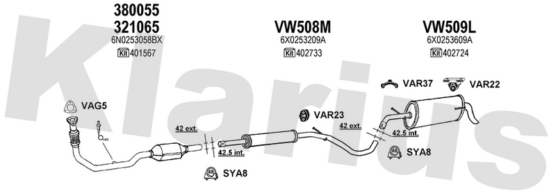 Klarius 321065 - Catalyst Type Approved Withpip  - Fits Seat Arosa 1.0i