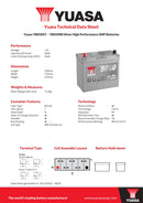 Yuasa YBX5057 - 5057 Silver High Performance SMF Car Battery - 5 Year Warranty
