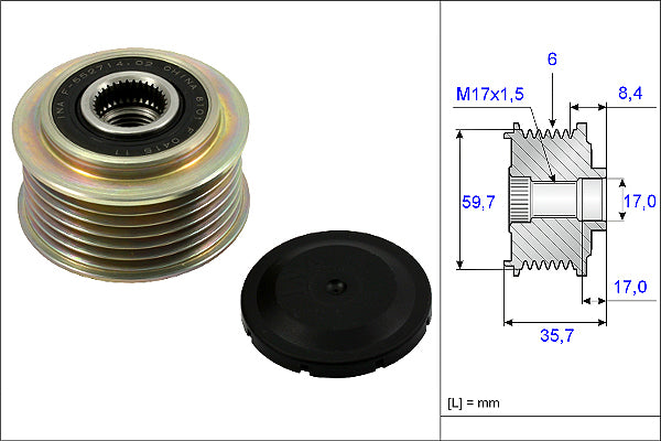 INA Alternator Freewheel Clutch - Part No - 535022510