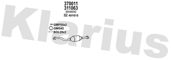 Klarius 311063 - Catalyst Type Approved  - Fits Opel Astra F 1.4i
