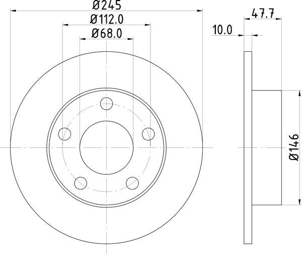 Mintex Brake Discs fits -Audi VW V278:4 MDC831 (also fits other vehicles)