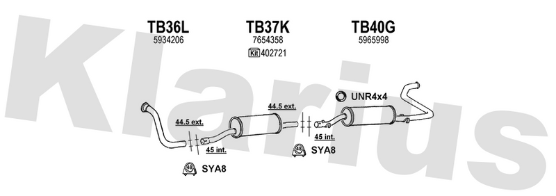 Klarius TB36L - Front Pipe  - Fits Fiat Ducato 1.8,2.0