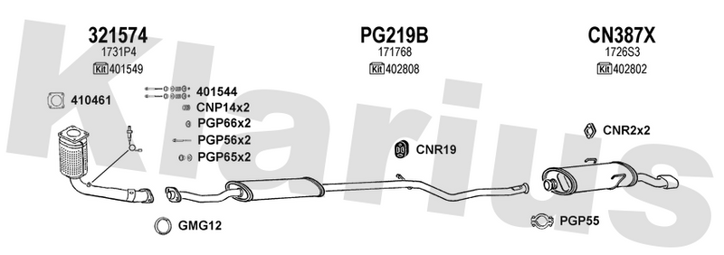 Klarius 321574 - Catalyst Type Approved Withpip  - Fits Citroen Saxo 1.6i