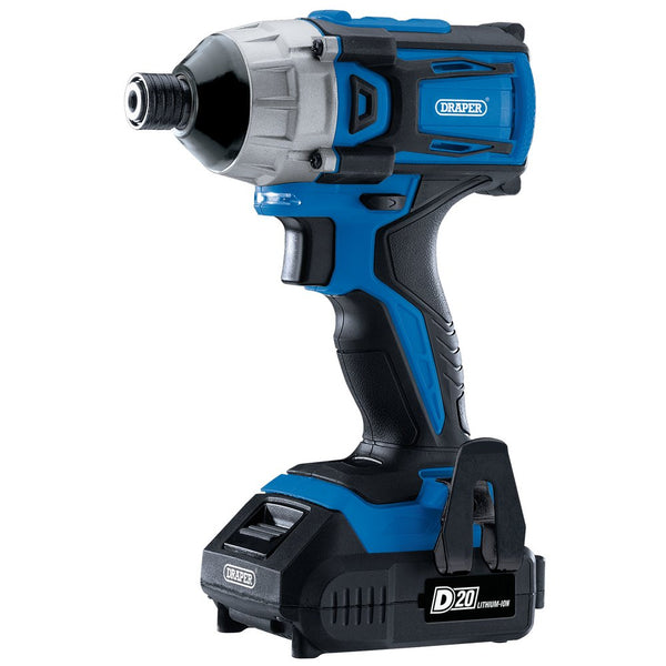 D20 20V Brushless Impact Driver - 1/4" Hex - 180Nm - 2 x 2.0Ah Batteries - 1 x Charger