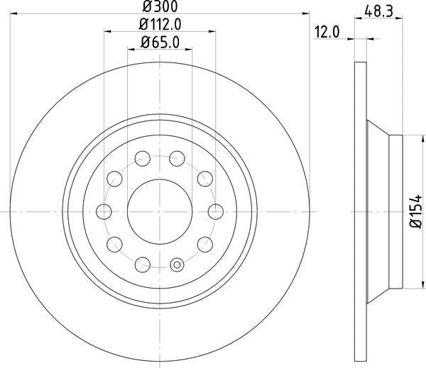 Mintex Brake Discs fits -Audi Seat Skoda VW V300:5 MDC2527 (also fits other vehicles)