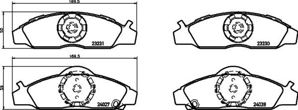 Mintex Brake Pad Set fits -Daewoo Ssangyong MDB2568 (also fits other vehicles)
