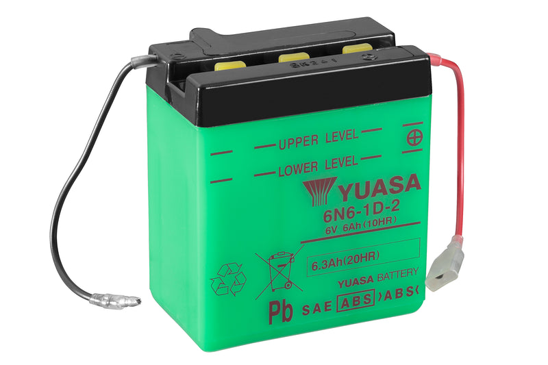 6N6-1D-2 (DC) 6V Yuasa Conventional Motorcycle Battery