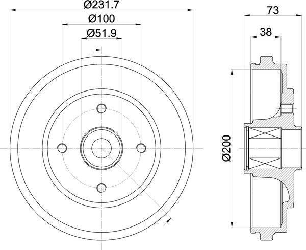 Mintex Brake Drum (Single) fits -Opel Suzuki Vauxhall MBD257 (also fits other vehicles)