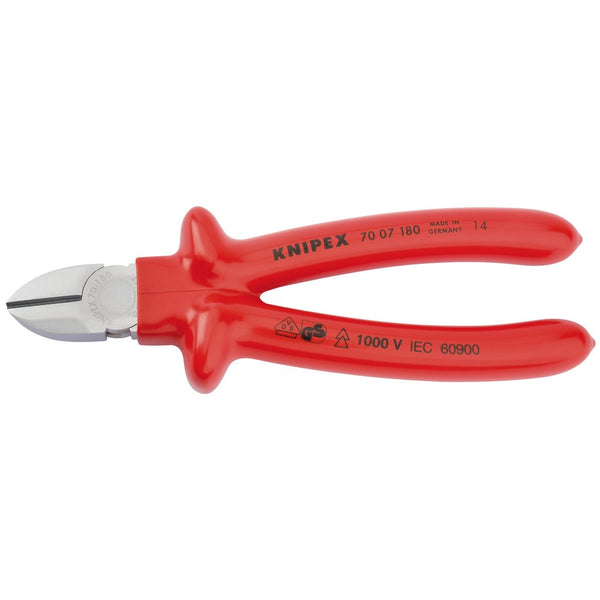 Knipex 70 07 180 Fully Insulated S Range Diagonal Side Cutter, 180mm