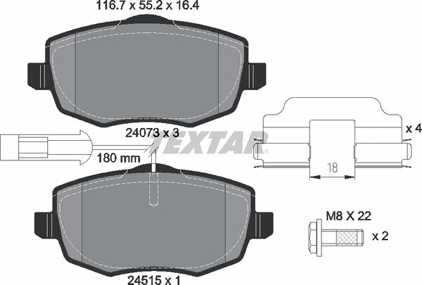 Textar Brake Pad Set - 2407303