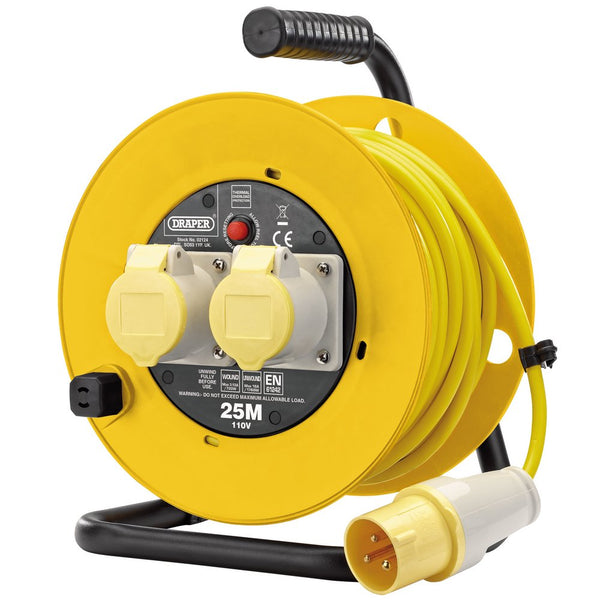 110V Twin Extension Cable Reel, 25m