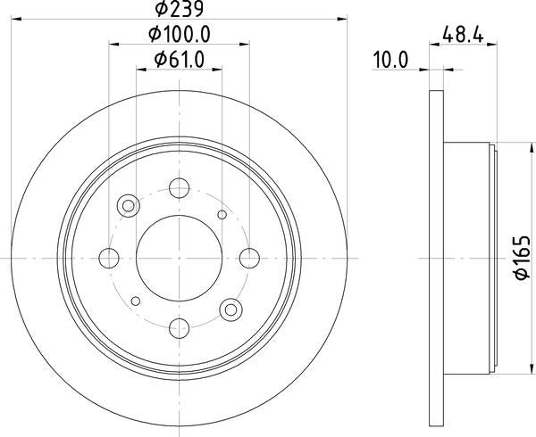 Mintex Brake Discs fits -ACura Honda Lotus MG Rover V258:5 MDC644 (also fits other vehicles)