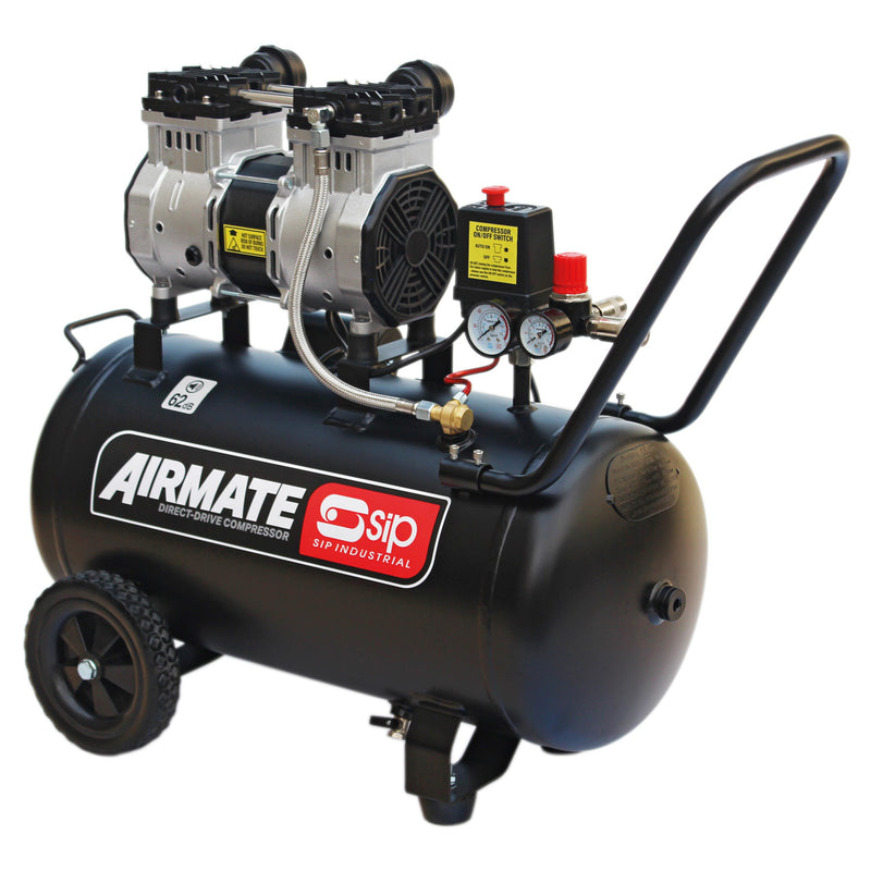 SIP DD 2hp 50ltr Quiet Low Noise Oil-Free Direct Drive Compressor