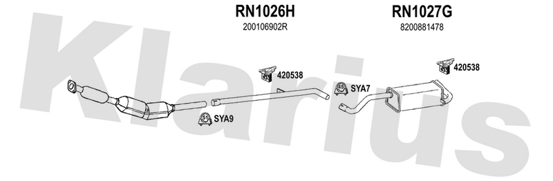 Klarius RN1026H - Centre Pipe  - Fits Renault Clio III 1.5DCi