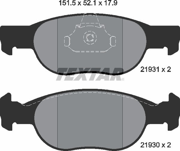Textar Brake Pad Set - 2193101