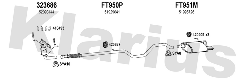 Klarius 323686 - Catalyst Type Approved Withpip  - Fits Fiat 500 1.2