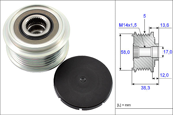 INA Alternator Freewheel Clutch - Part No - 535018410