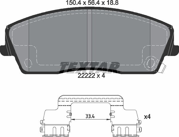 Textar Brake Pad Set - 2222201