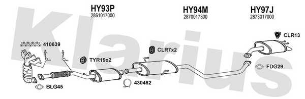 Klarius HY93P - Box With Centre Pipe  - Fits Hyundai Matrix 1.6i