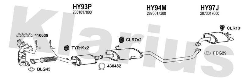 Klarius HY93P - Box With Centre Pipe  - Fits Hyundai Matrix 1.6i