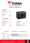 Yuasa YBX3335 - 3335 SMF Car Battery - 4 Year Warranty