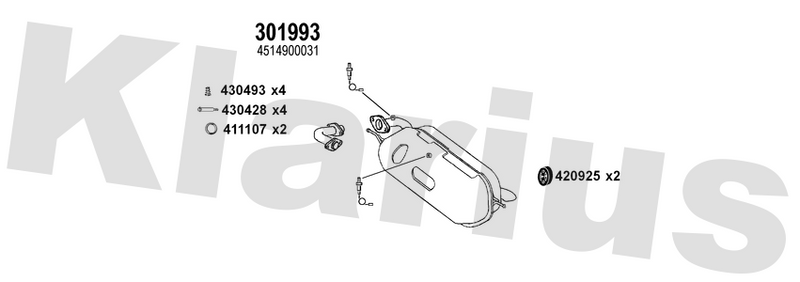 Klarius 301993 - Front Pipe For Cat  - Fits Smart Fortwo 1.0i