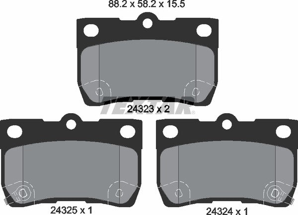 Lexus Toyota, Brake Pad Set - Textar 2432301