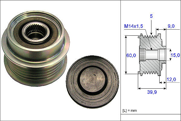 INA Alternator Freewheel Clutch - Part No - 535018010