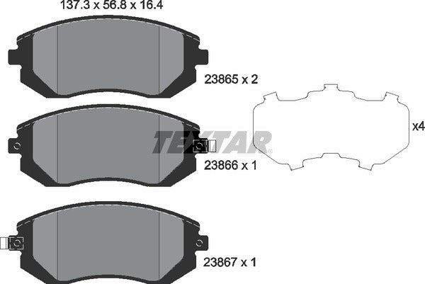 Textar Brake Pad Set - 2386501