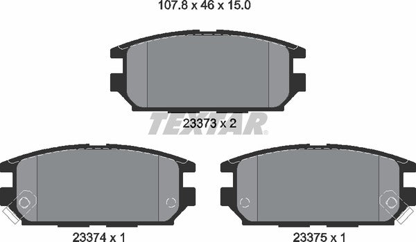 Textar Brake Pad Set - 2337301